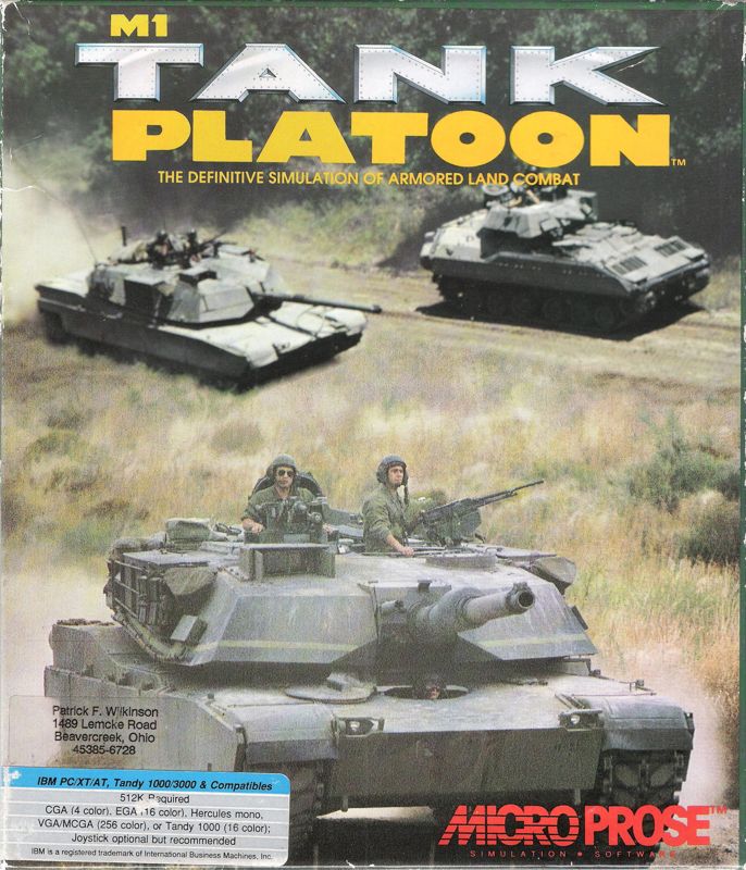 M1 Tank Platoon box art for Atari ST